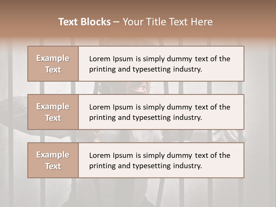 Jail Businessman Flee PowerPoint Template