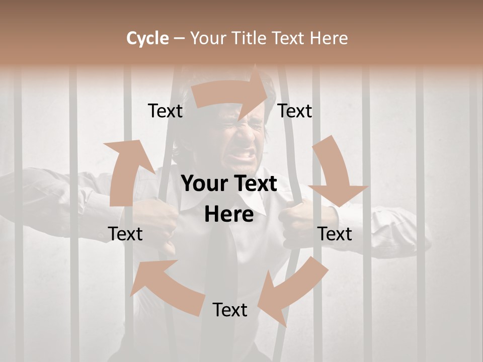 Jail Businessman Flee PowerPoint Template