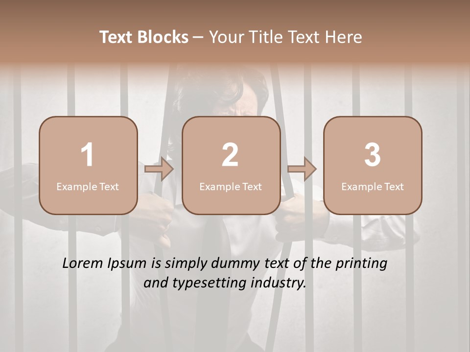 Jail Businessman Flee PowerPoint Template