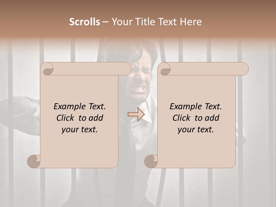 Jail Businessman Flee PowerPoint Template