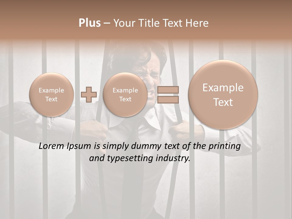 Jail Businessman Flee PowerPoint Template
