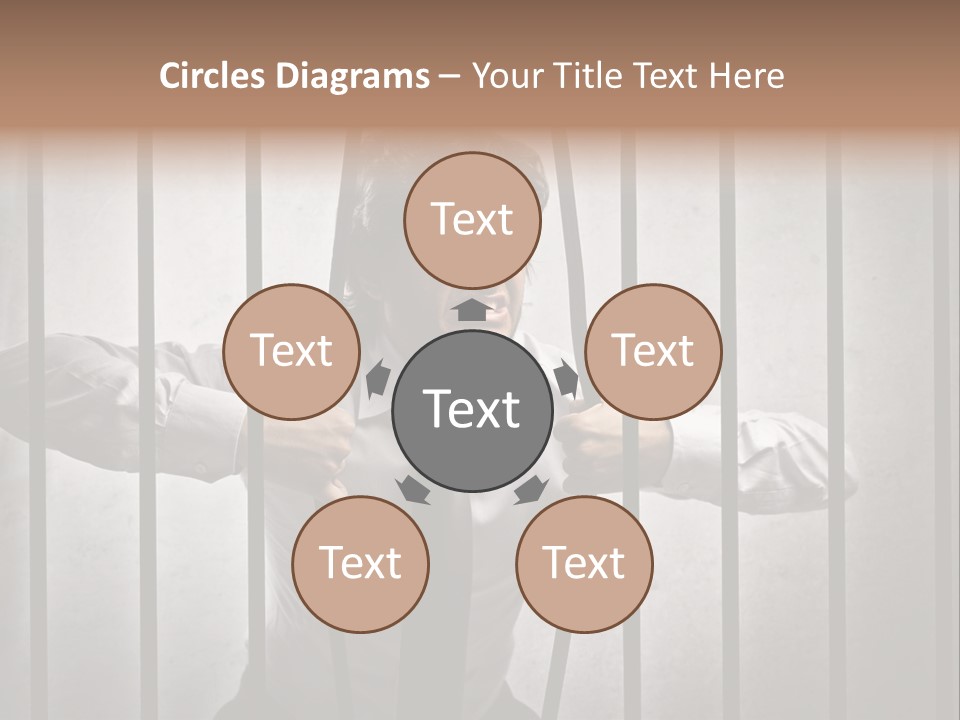 Jail Businessman Flee PowerPoint Template