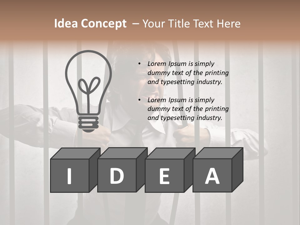 Jail Businessman Flee PowerPoint Template