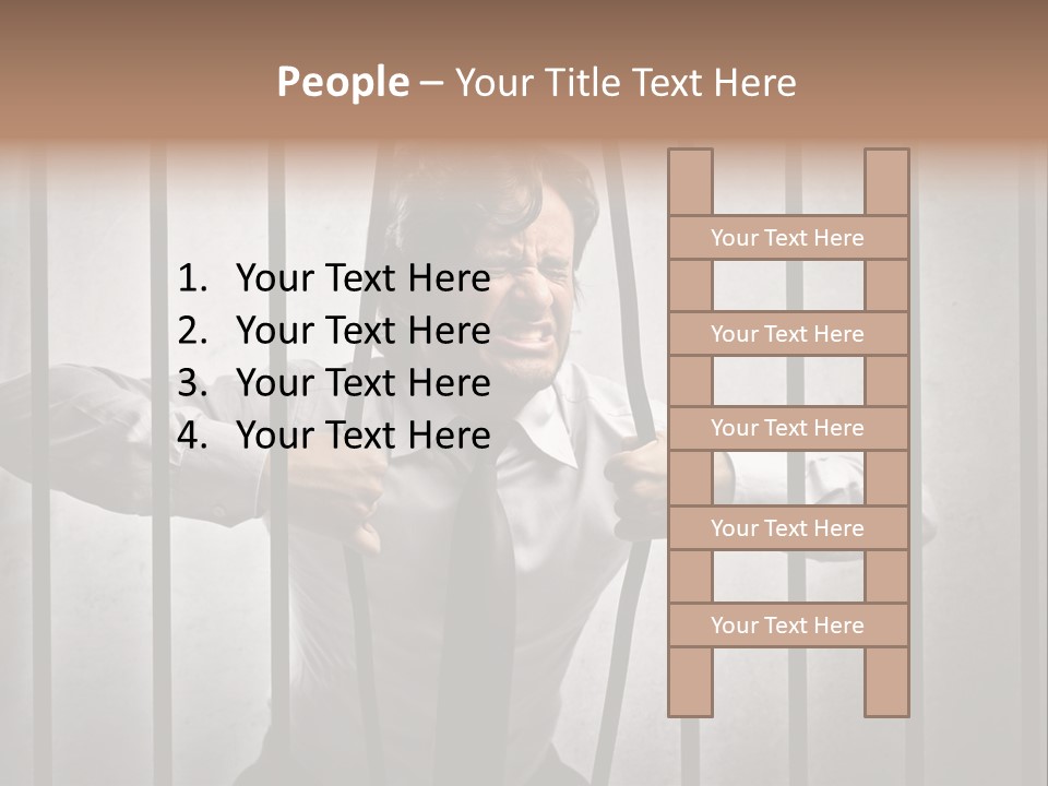 Jail Businessman Flee PowerPoint Template