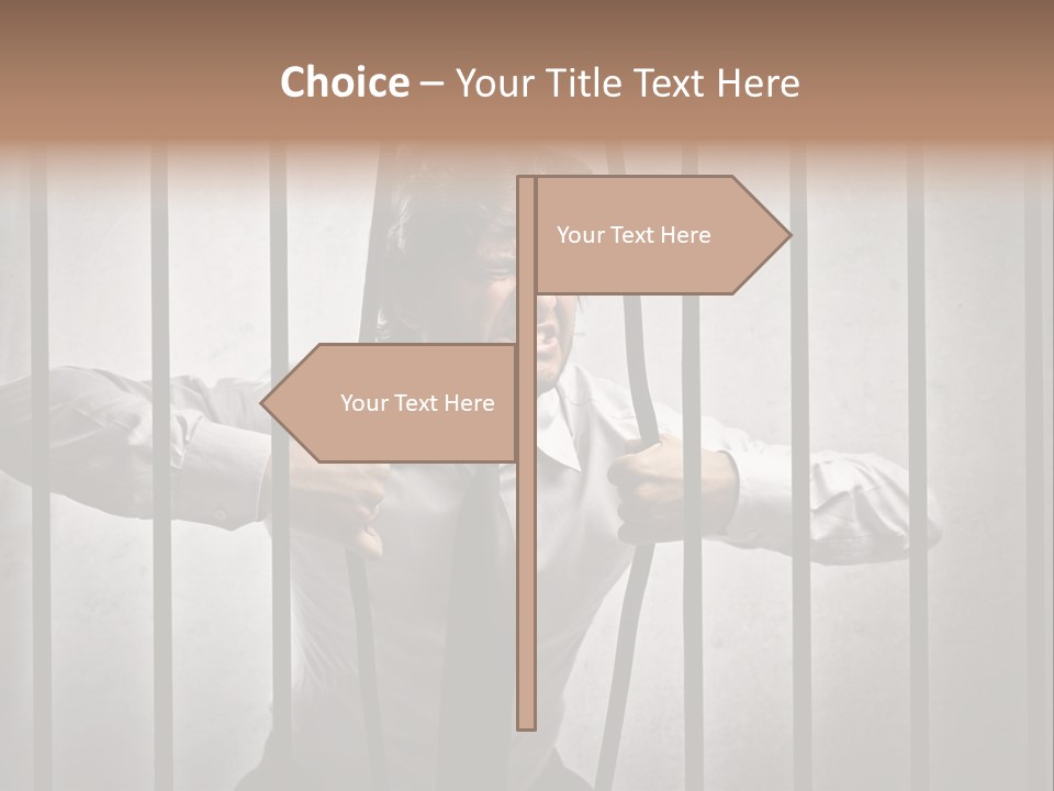 Jail Businessman Flee PowerPoint Template