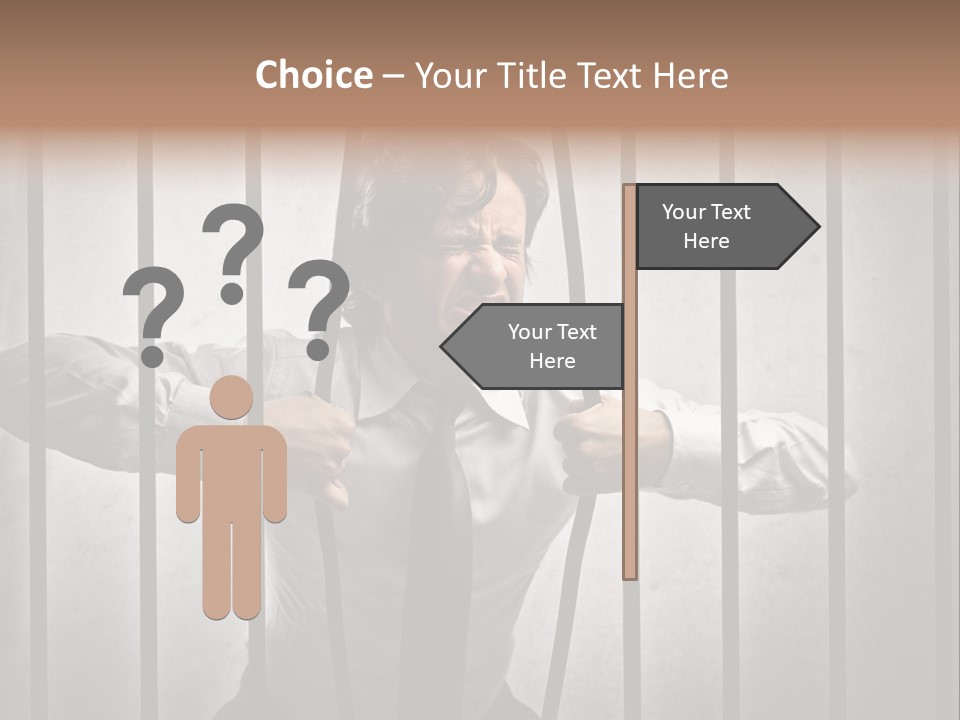 Jail Businessman Flee PowerPoint Template