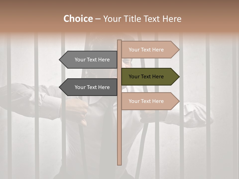 Jail Businessman Flee PowerPoint Template