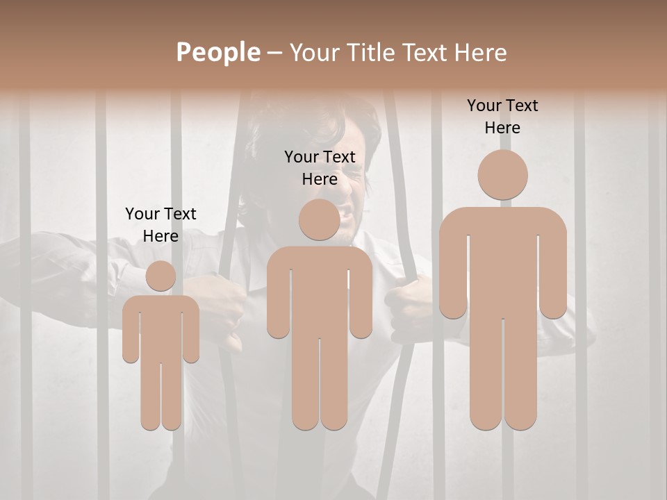 Jail Businessman Flee PowerPoint Template