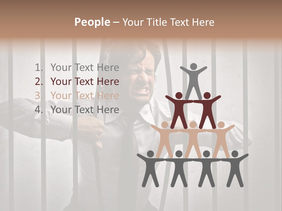 Jail Businessman Flee PowerPoint Template