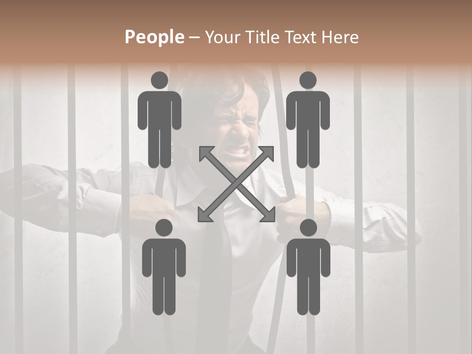 Jail Businessman Flee PowerPoint Template