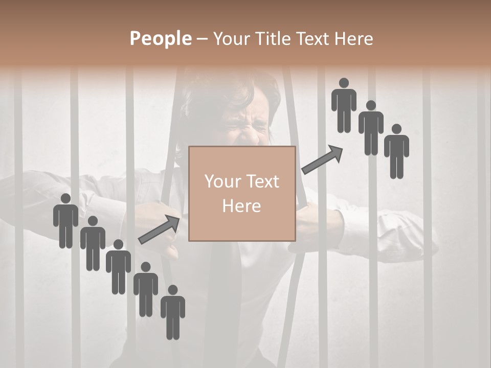 Jail Businessman Flee PowerPoint Template