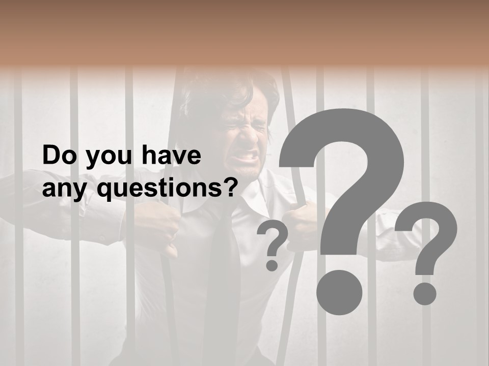 Jail Businessman Flee PowerPoint Template