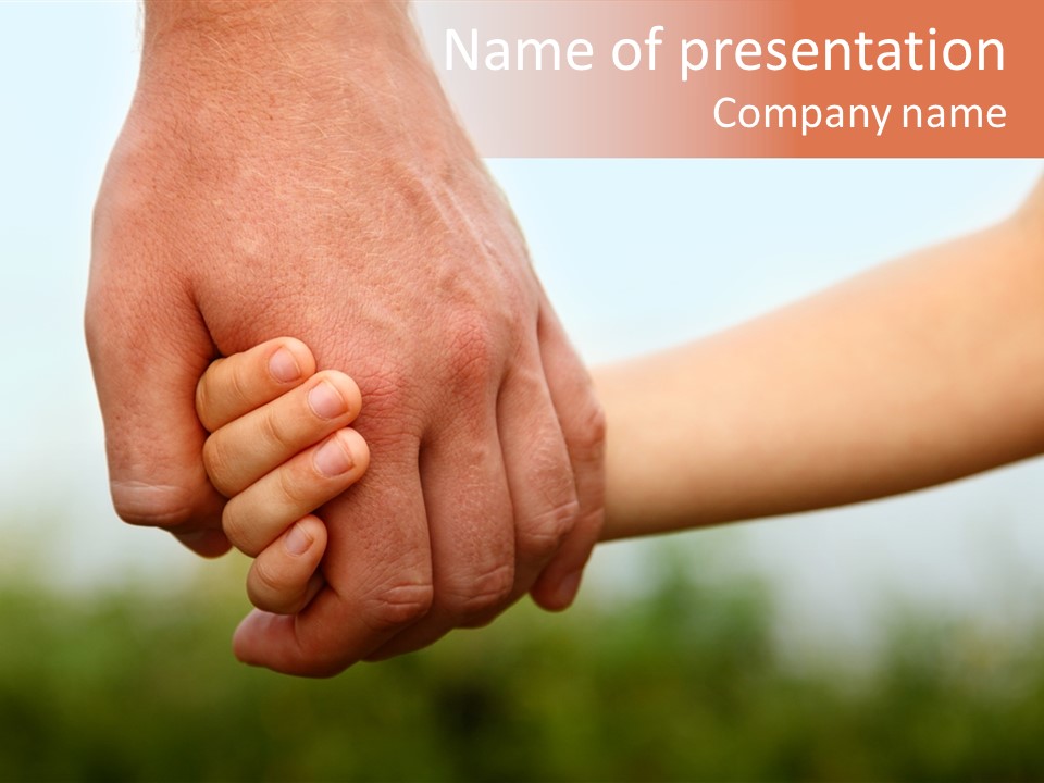 Little Holds Father PowerPoint Template