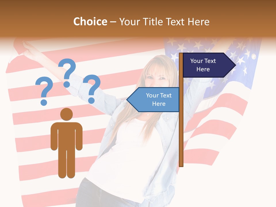 Holding Excited Cheerful PowerPoint Template