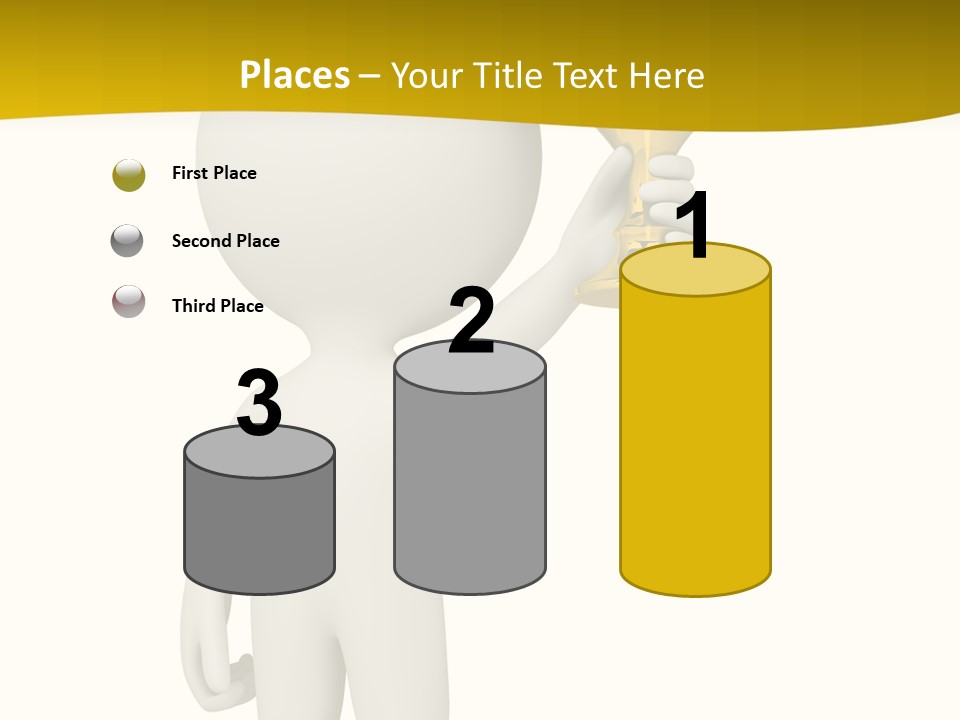 D Person Man Trophy PowerPoint Template