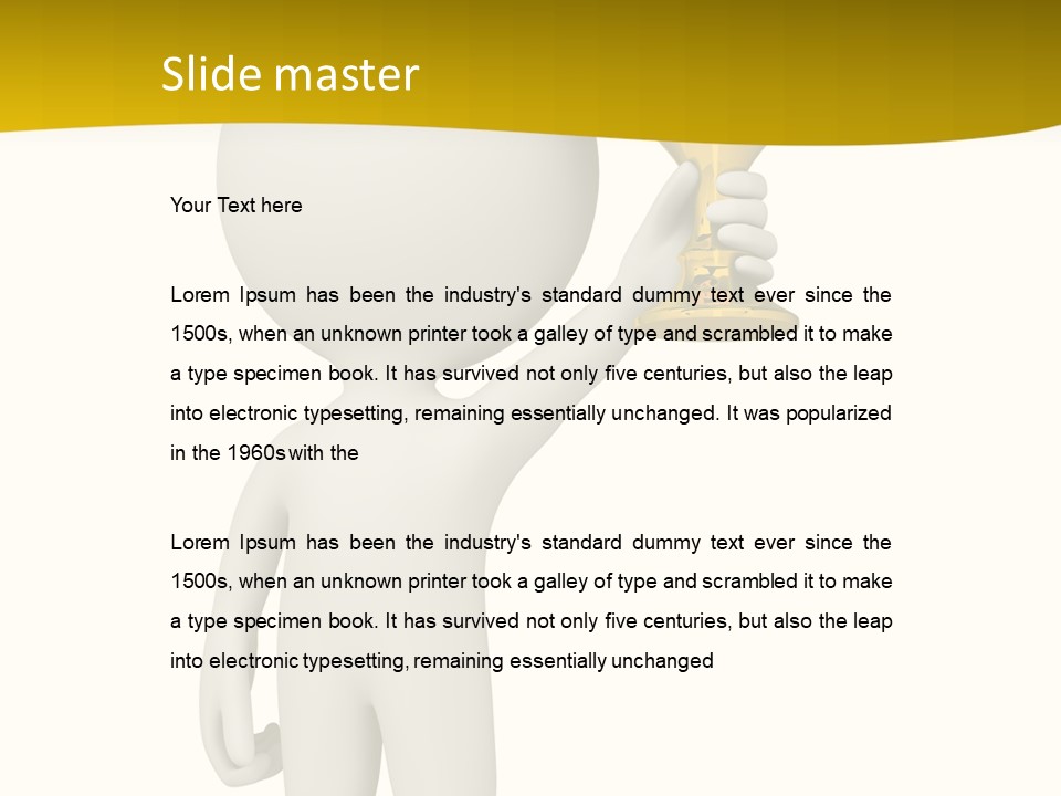 D Person Man Trophy PowerPoint Template