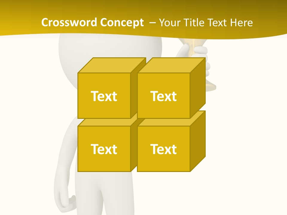 D Person Man Trophy PowerPoint Template
