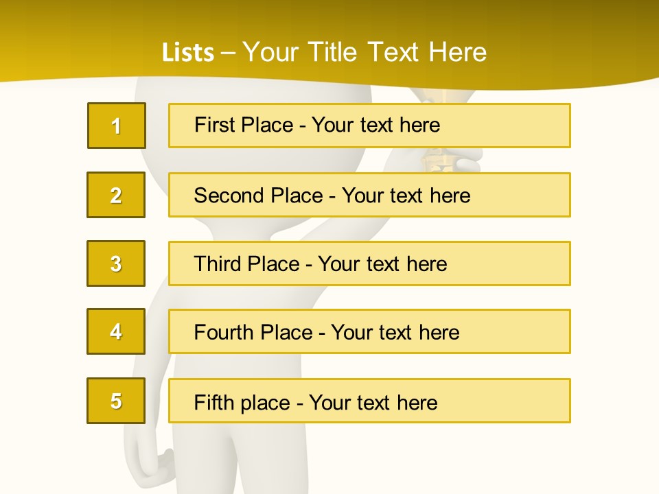 D Person Man Trophy PowerPoint Template