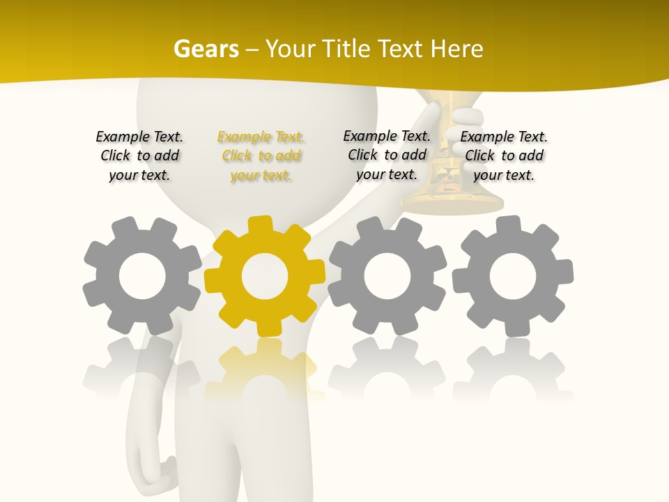 D Person Man Trophy PowerPoint Template