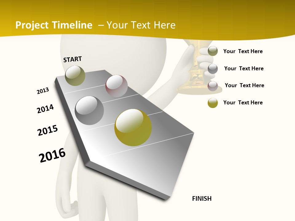 D Person Man Trophy PowerPoint Template