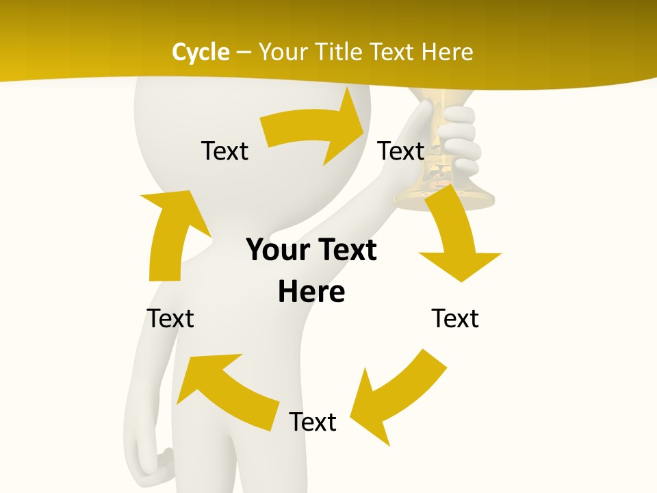 D Person Man Trophy PowerPoint Template