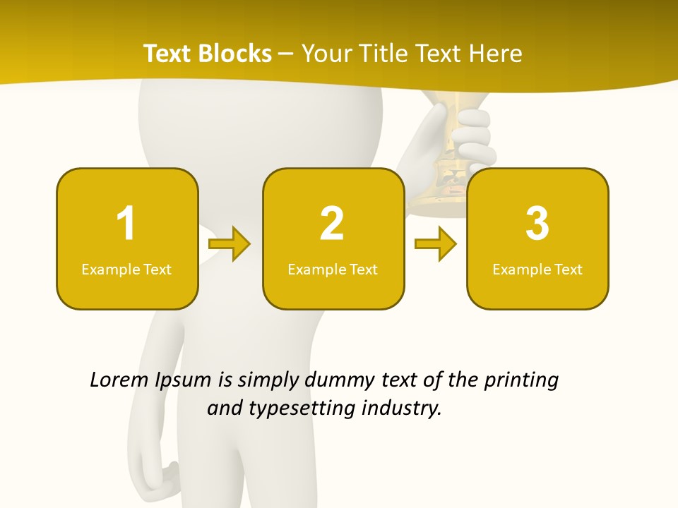 D Person Man Trophy PowerPoint Template