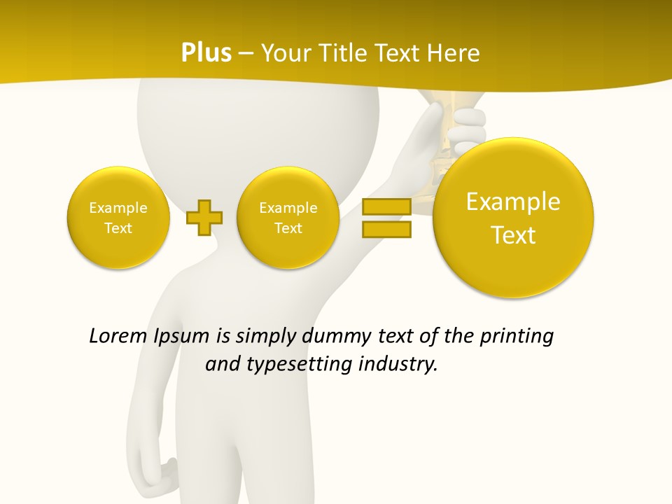 D Person Man Trophy PowerPoint Template