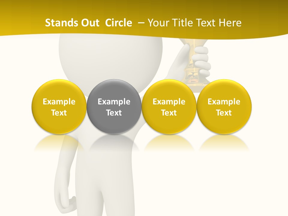 D Person Man Trophy PowerPoint Template
