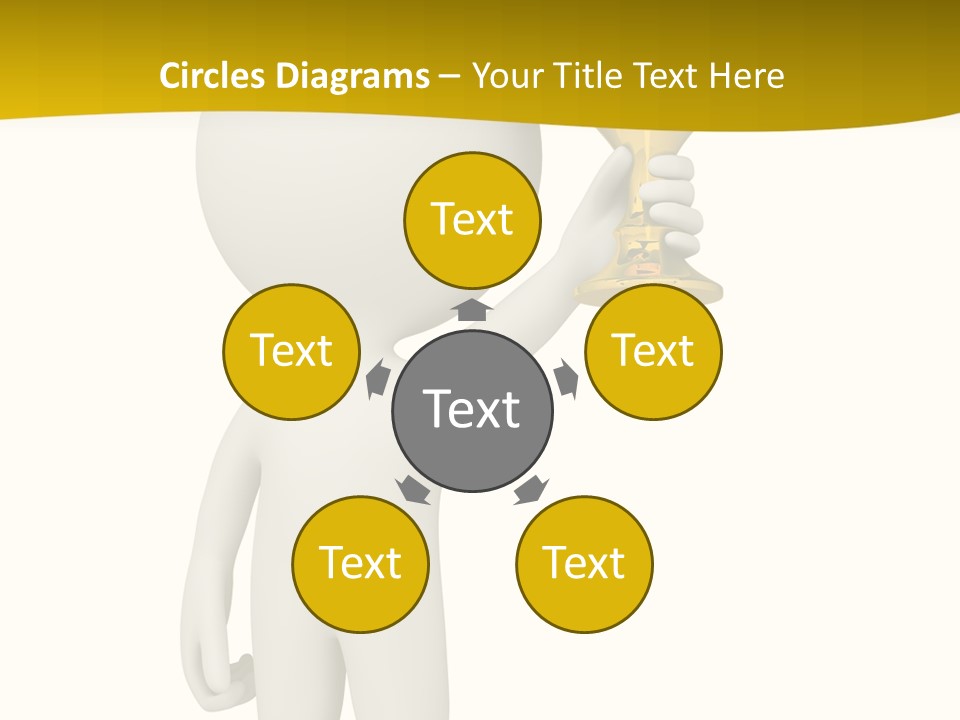 D Person Man Trophy PowerPoint Template