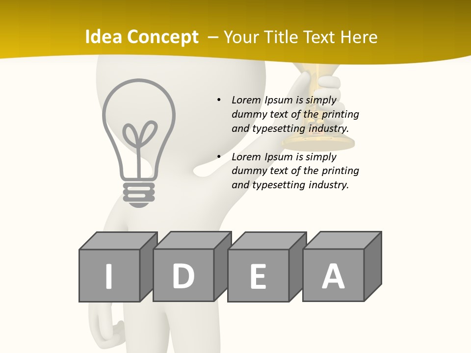 D Person Man Trophy PowerPoint Template