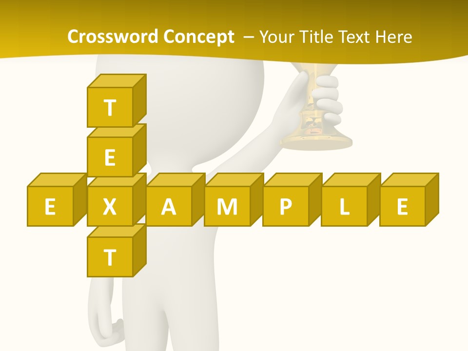 D Person Man Trophy PowerPoint Template