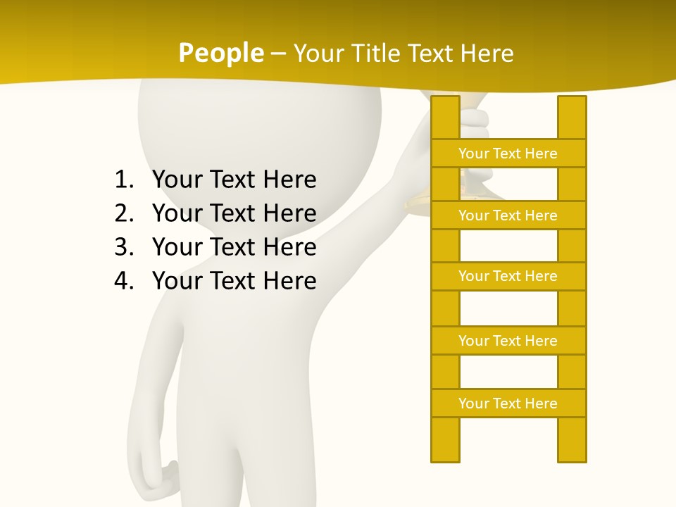 D Person Man Trophy PowerPoint Template