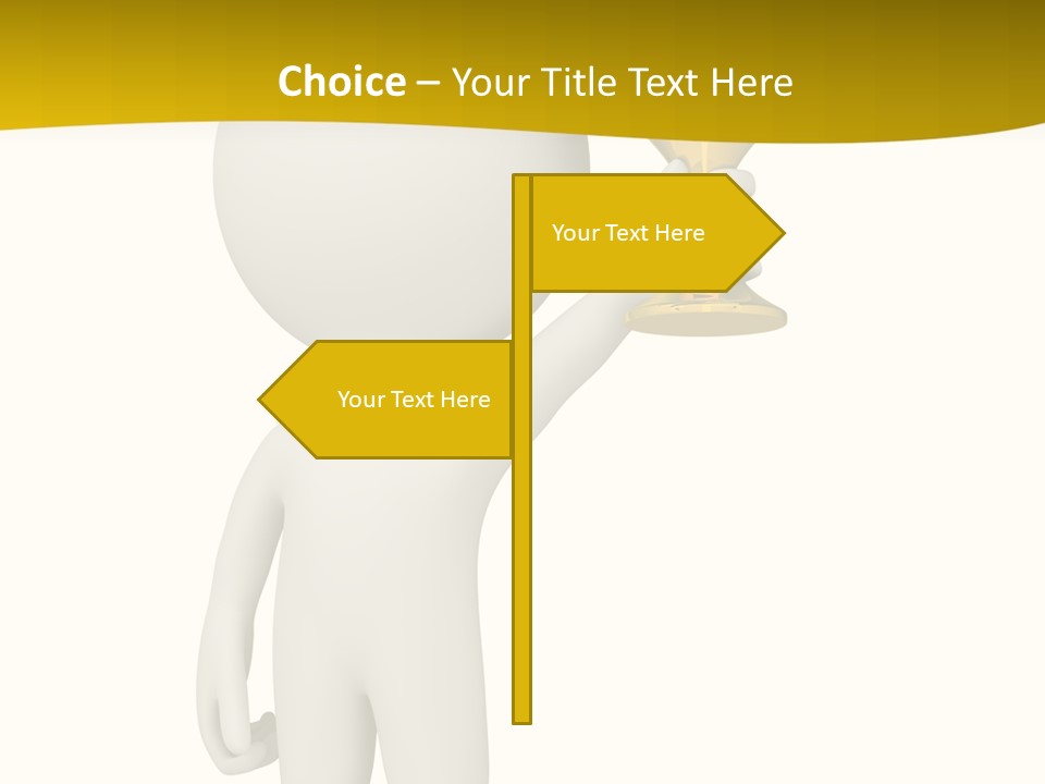 D Person Man Trophy PowerPoint Template