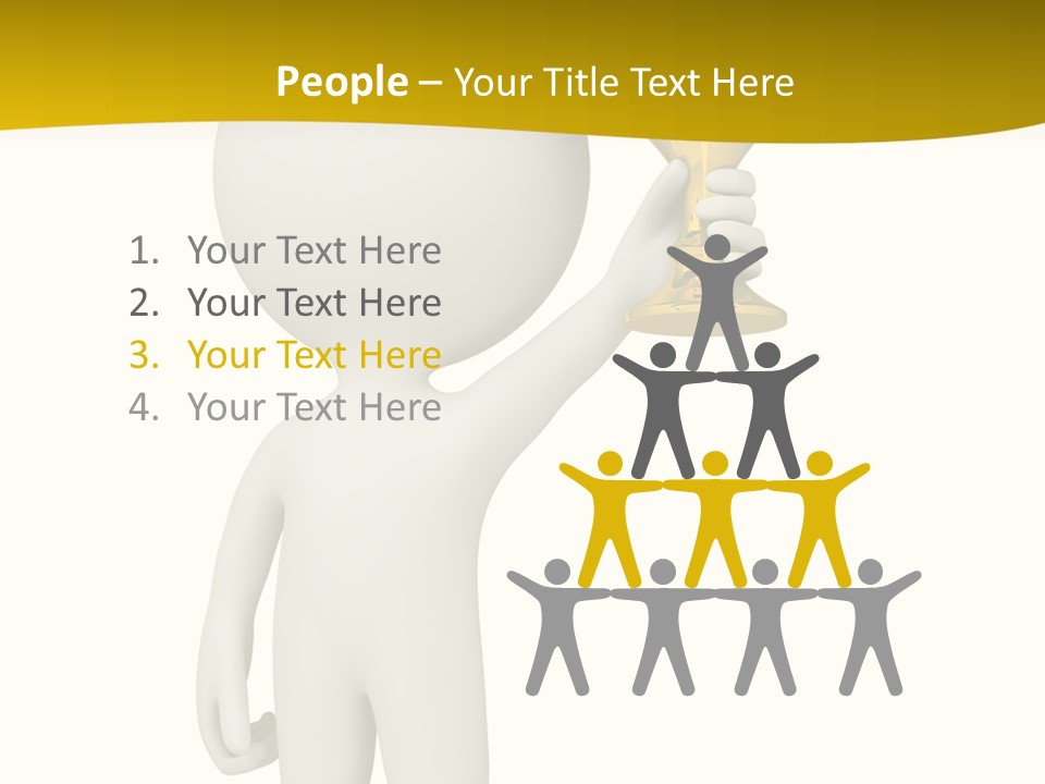 D Person Man Trophy PowerPoint Template