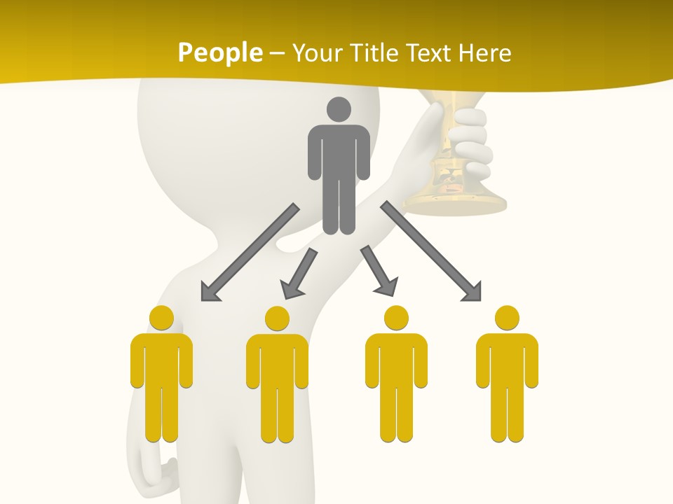 D Person Man Trophy PowerPoint Template