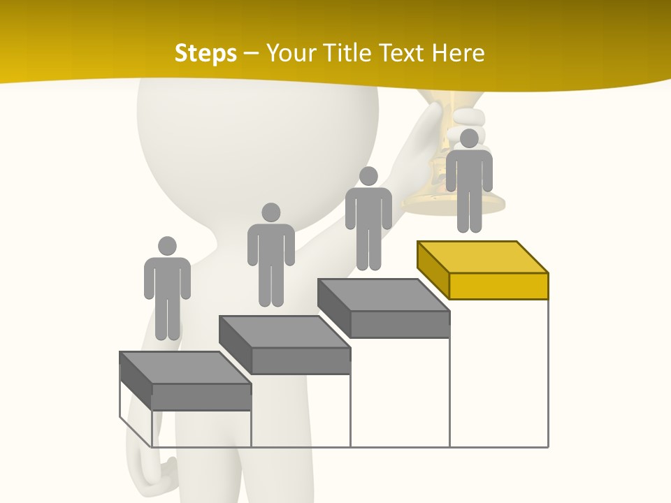 D Person Man Trophy PowerPoint Template