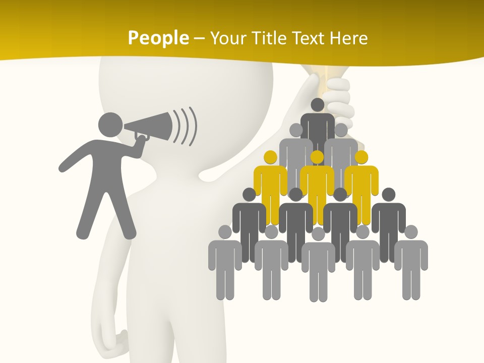 D Person Man Trophy PowerPoint Template