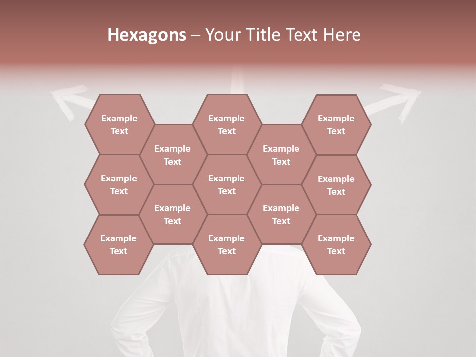 A Man Standing In Front Of A Wall With Arrows Drawn On It PowerPoint Template