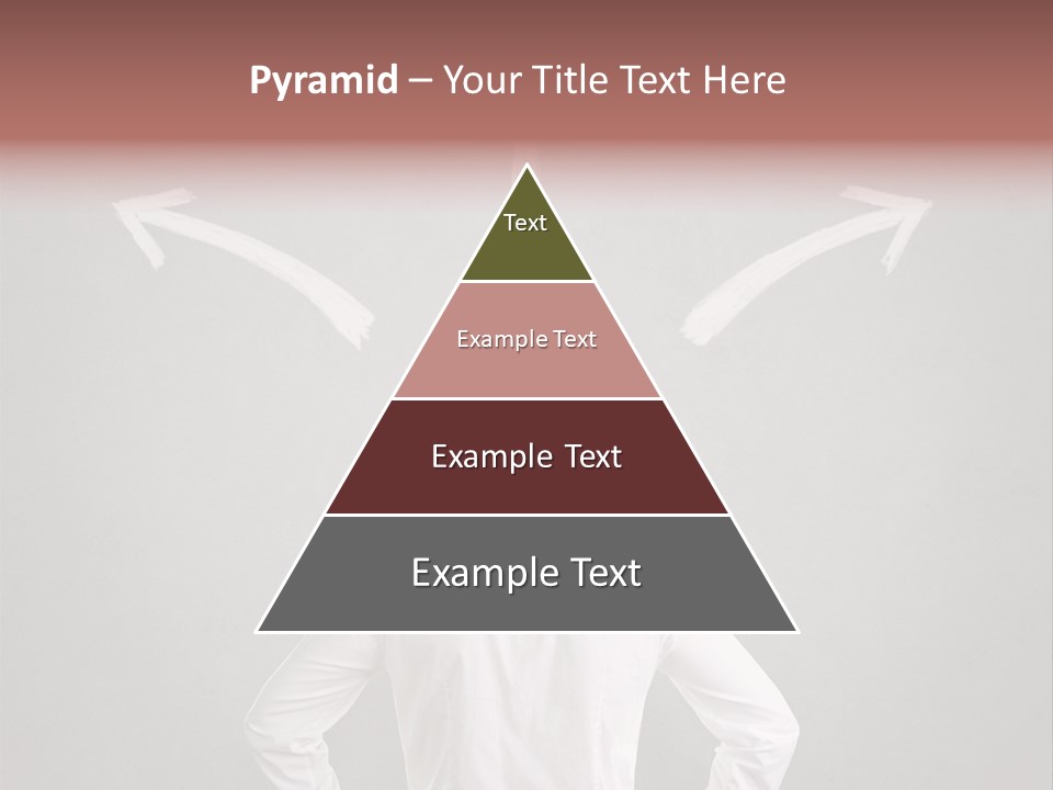 A Man Standing In Front Of A Wall With Arrows Drawn On It PowerPoint Template