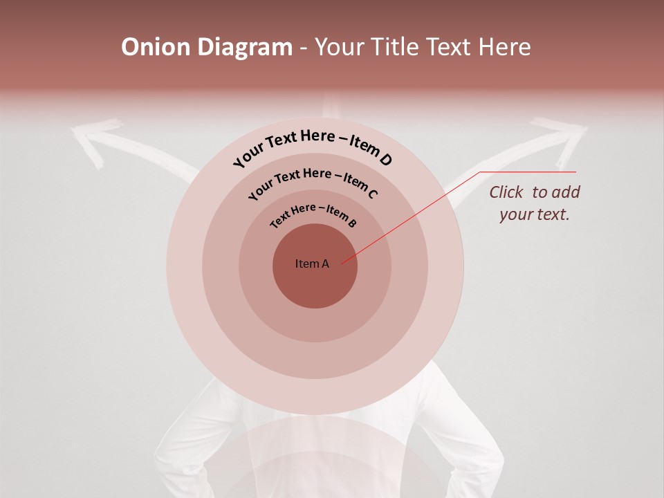 A Man Standing In Front Of A Wall With Arrows Drawn On It PowerPoint Template