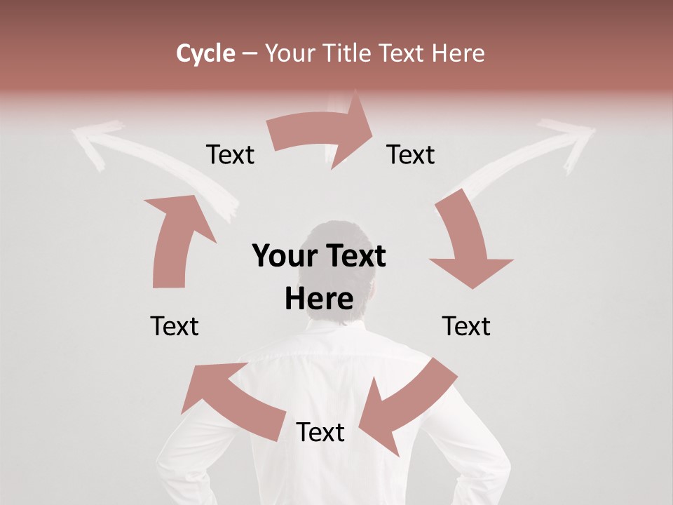 A Man Standing In Front Of A Wall With Arrows Drawn On It PowerPoint Template