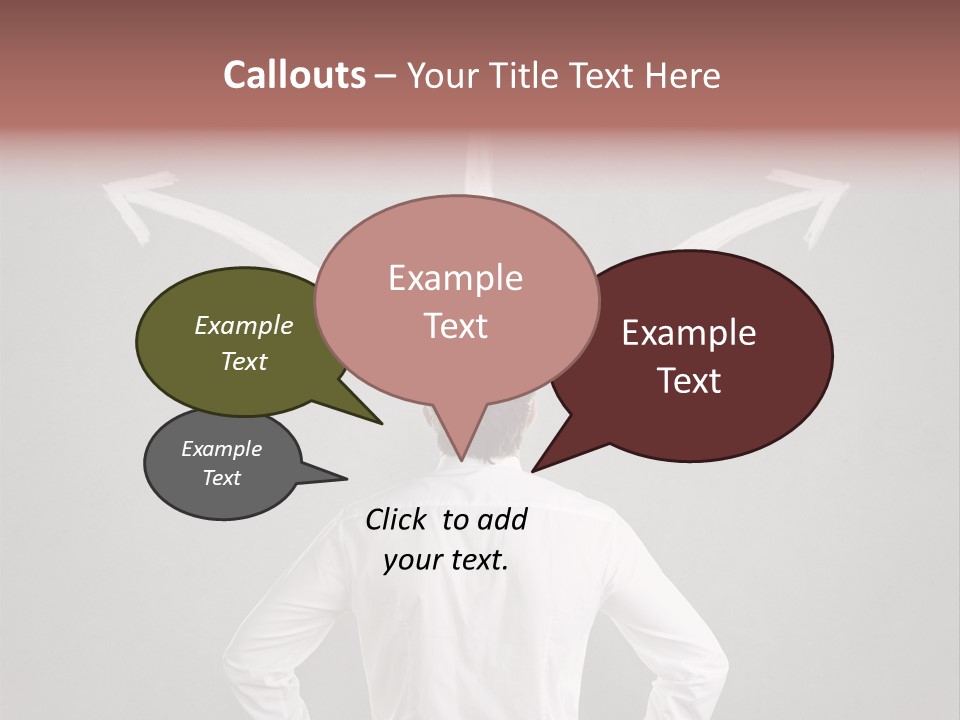 A Man Standing In Front Of A Wall With Arrows Drawn On It PowerPoint Template