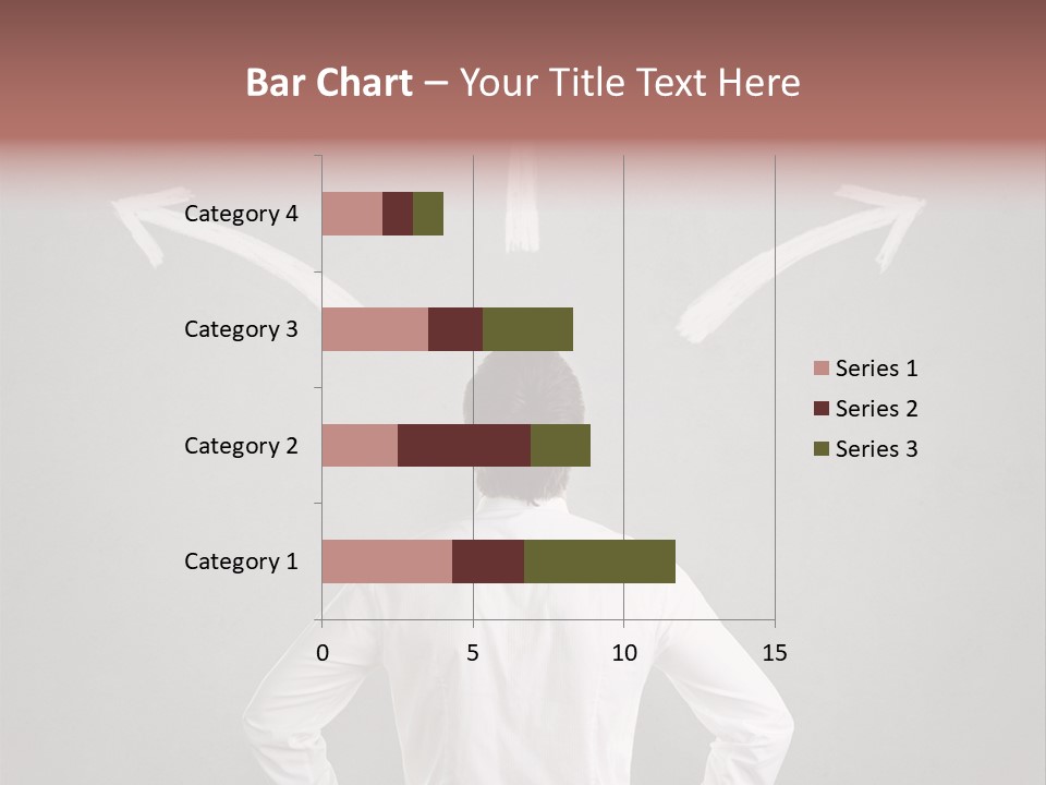 A Man Standing In Front Of A Wall With Arrows Drawn On It PowerPoint Template