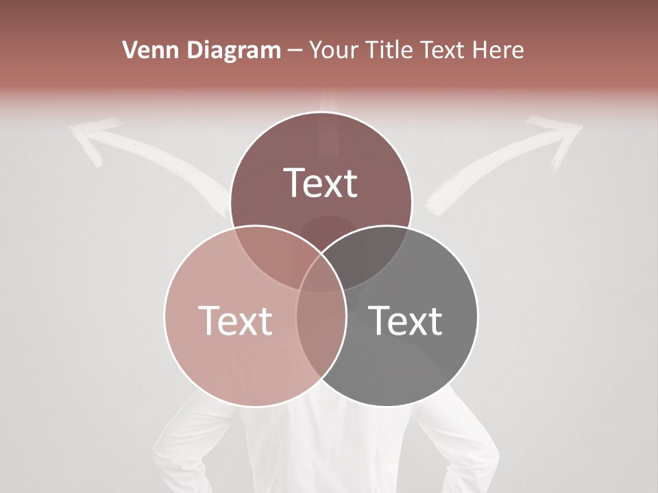 A Man Standing In Front Of A Wall With Arrows Drawn On It PowerPoint Template