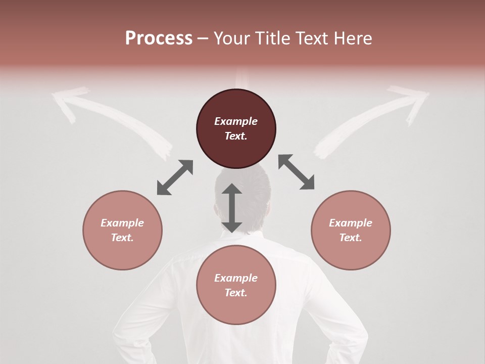 A Man Standing In Front Of A Wall With Arrows Drawn On It PowerPoint Template