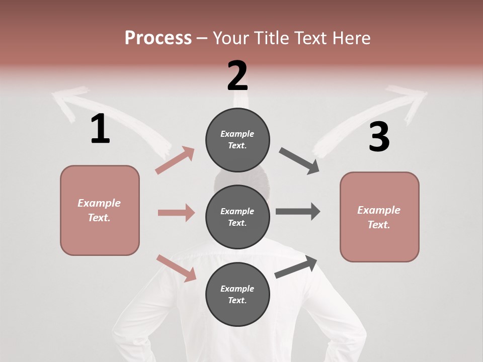 A Man Standing In Front Of A Wall With Arrows Drawn On It PowerPoint Template