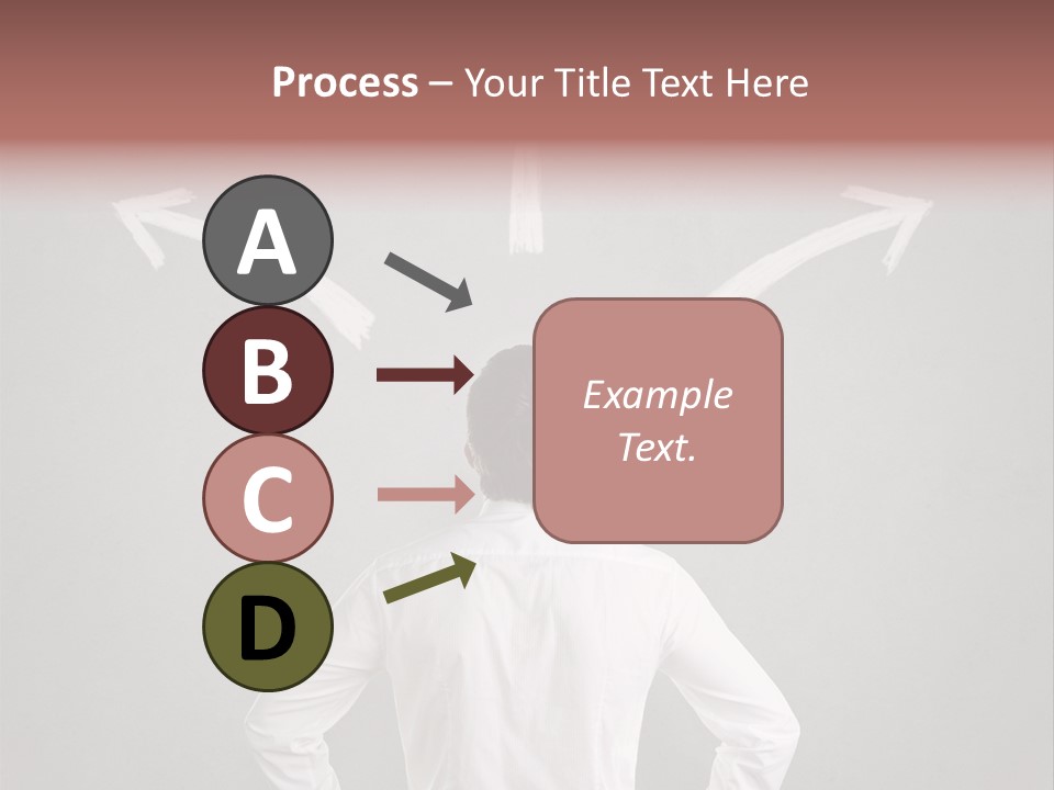 A Man Standing In Front Of A Wall With Arrows Drawn On It PowerPoint Template