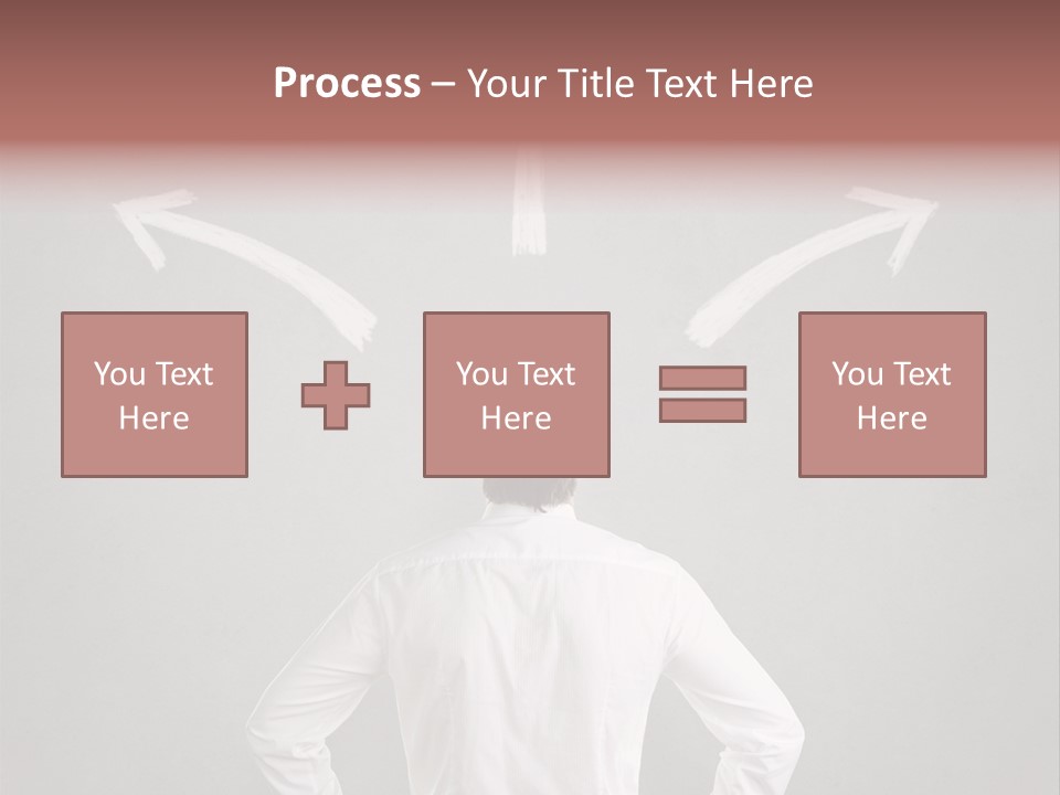 A Man Standing In Front Of A Wall With Arrows Drawn On It PowerPoint Template