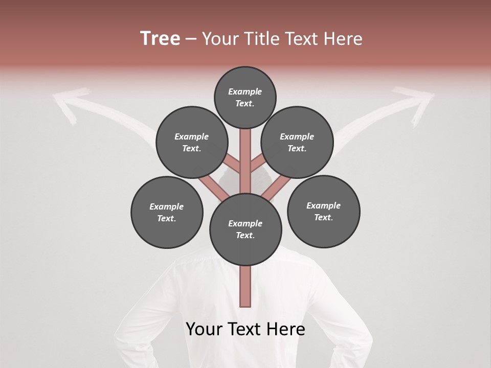 A Man Standing In Front Of A Wall With Arrows Drawn On It PowerPoint Template
