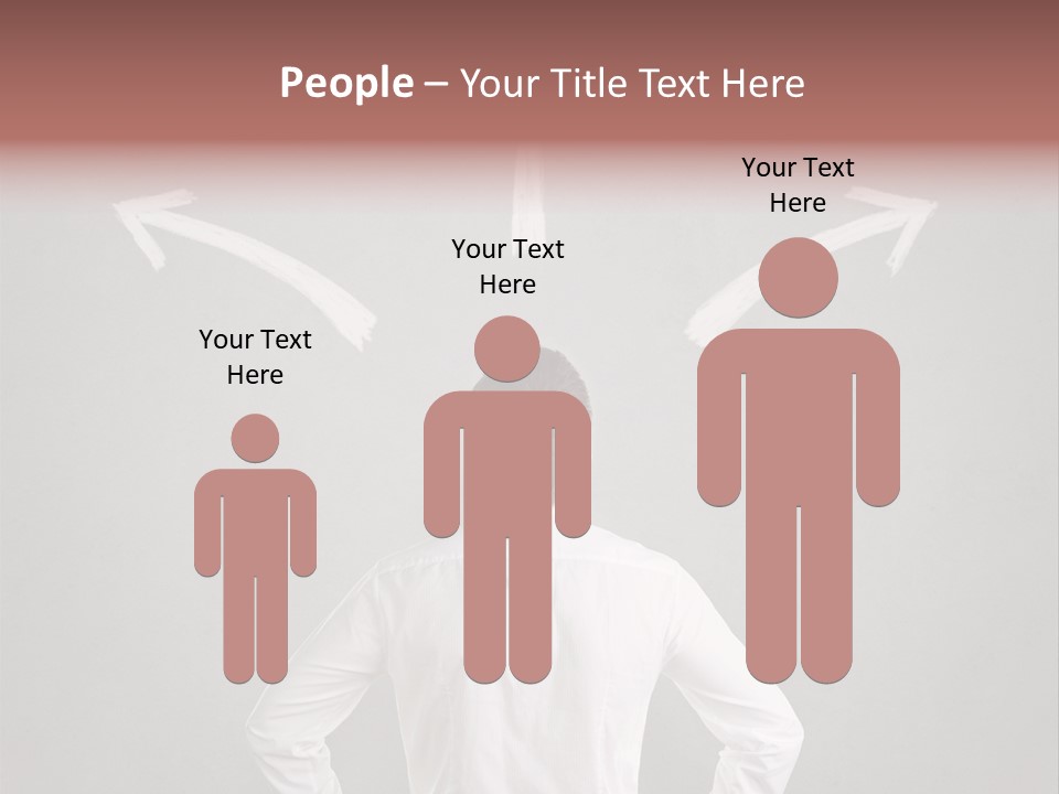 A Man Standing In Front Of A Wall With Arrows Drawn On It PowerPoint Template